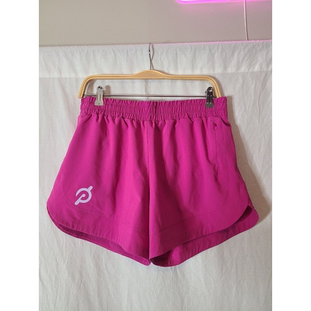 Peloton Woman's Athletic Run Tulip Shorts Fuchsia Lined Pull-on  4"in Medium